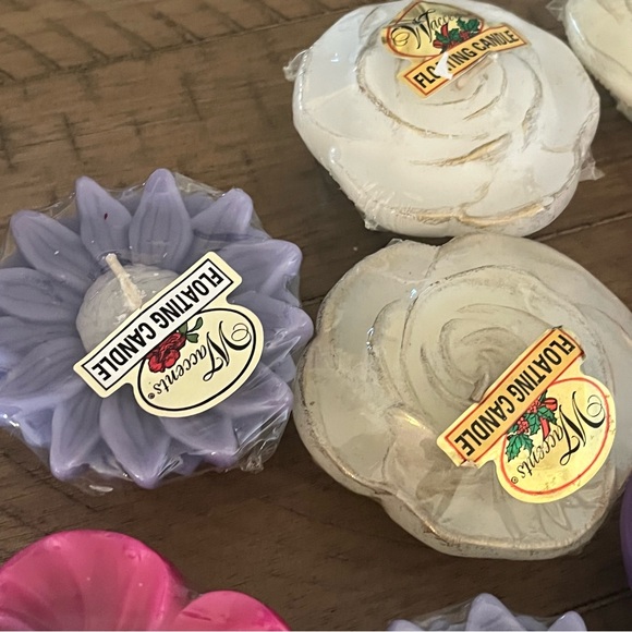 Floating Flower Candles by W’Accents made in USA lot of 24 - Picture 2 of 12